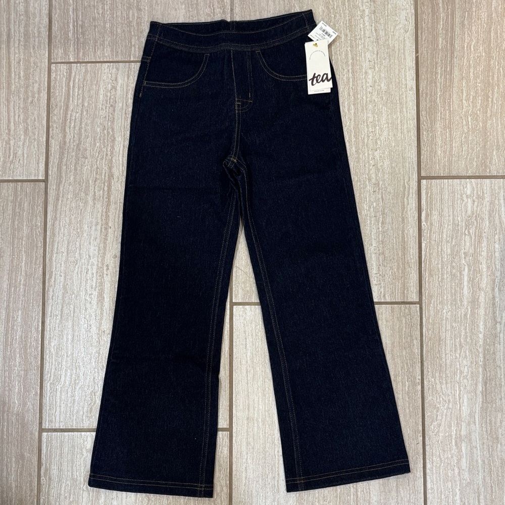 NWT Tea Collection Denim-Like Flare Pants Size 8